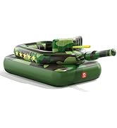 QPAU Inflatable Tank Pool Float for Adults &amp; Kids – Ride-On Camouflage Floaty with Water Cannon, ...