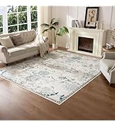 Lamohome 5X8 Area Rugs,Washable Vintage Low Pile Rug for Living Room,Non-Slip Rug for Home Decor,...