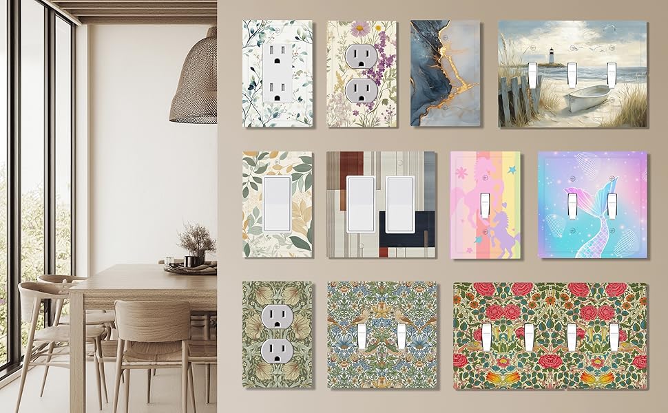 light switch cover Perfect for country kitchen, bathroom,living room, playroom, bedroom, kids room
