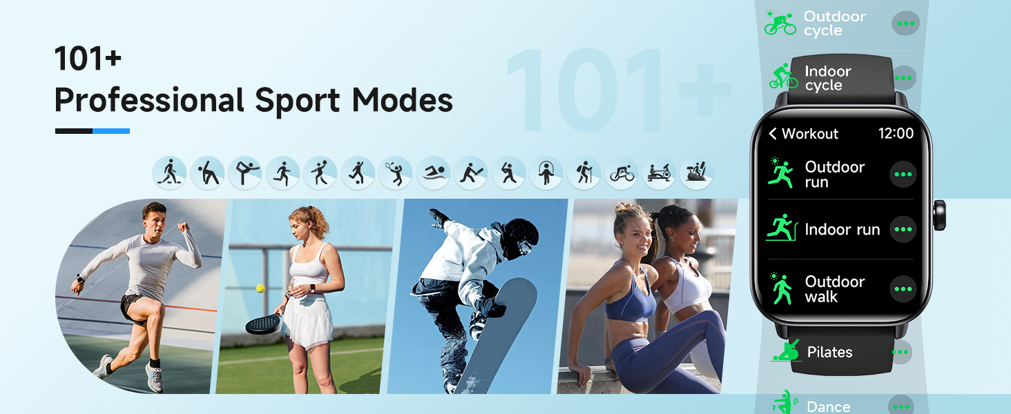IP68 Waterproof Fitness Tracker with Bluetooth Call (Answer/Make), 100+ Sports Modes