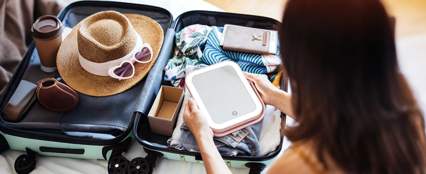 rechargeable makeup mirror for travel
