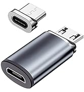 ANMONE 2 in 1 Micro USB (Female) to Micro USB/USB C (Male) Magnetic Adapter Fast Charge OTG Conve...