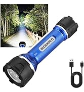 WORKPRO Rechargeable Flashlight High Lumens, Aluminum IPX7 Waterproof Compact Flash Light, Super ...