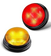 BEAN LIEVE 2-Pack Game Buzzers - Super Bright 4-LEDs, Unique Sounds, Compact Portable &amp; Lock Swit...