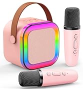 Eimterlan Karaoke Machine for Kids, Kids Karaoke Machine for Girls with 2 Wireless Microphones Mi...