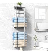 Liuoud Towel Rack For Bathroom, Wall Mounted Bath Towel Holder Storage Organizer For Rolled Towel...