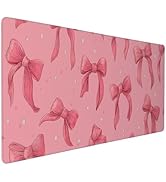 SEIFUD Large Pink Mouse Pad with Bows, Non-Slip Desk Mat for Laptop PC, Gaming Mousepad, 35.4 x 1...