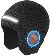 Atapeas Bluetooth Beanie Hat with Light, Rechargeable Wireless Beanie Cap Headlamp hat Music hat,...