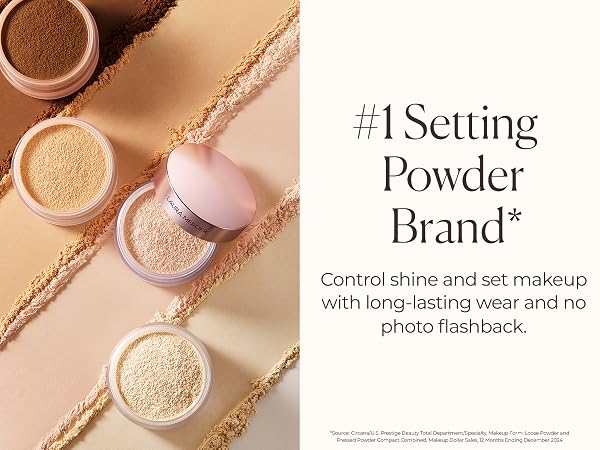laura mercier; bestselling setting powder brand; set makeup; control shine