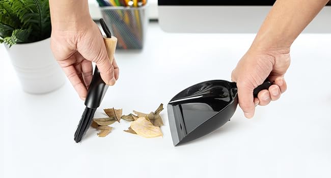 MR.SIGA Bamboo Handle Mini Broom and Dustpan Set