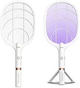 YsChois Electric Fly Swatter Racket, Rechargeable Fly Zapper - 4000 Volt, Exclusive 2-in-1 Bug Za...