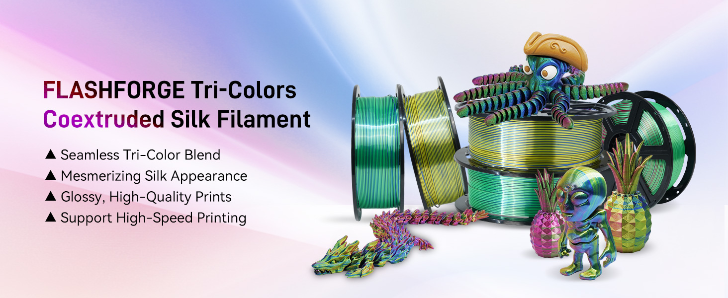 FLASHFORGE Tri-Colors Coextruded Silk Filament