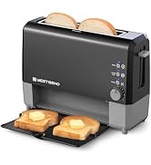 West Bend QuikServe Toaster, 2-Slice Wide-Slot Slide-Through Bread Toaster with Bagel and Gluten-...