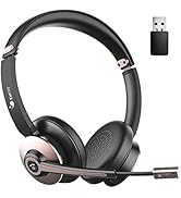 Bluetooth Headset with Microphone Noise Cancelling, Wireless Headset with Mic &amp; USB Dongle, Dual ...