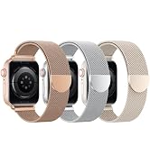 BELONGME 3 Pack Mesh Loop Compatible with Apple Watch Band Women Men 38mm 40mm 41mm 42mm 44mm 45m...