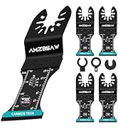 AMZBSAW 5 PCS Carbide Oscillating Tool Blades, Professional Multi tool Blades Kits for Bolts Scre...