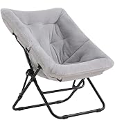 Tiita Comfy Saucer Chair, Soft Faux Fur Oversized Folding Accent Chair, Lazy Chair for Teens Adul...