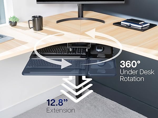 under desk keyboard tray ergonomic tilt mouse pad sliding keyboard drawer adjustable workstation