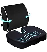 Coccyx Seat Cushion and Lumbar Support Pillow for Office Chair,Orthopedic Car Seat Cushion Memory...