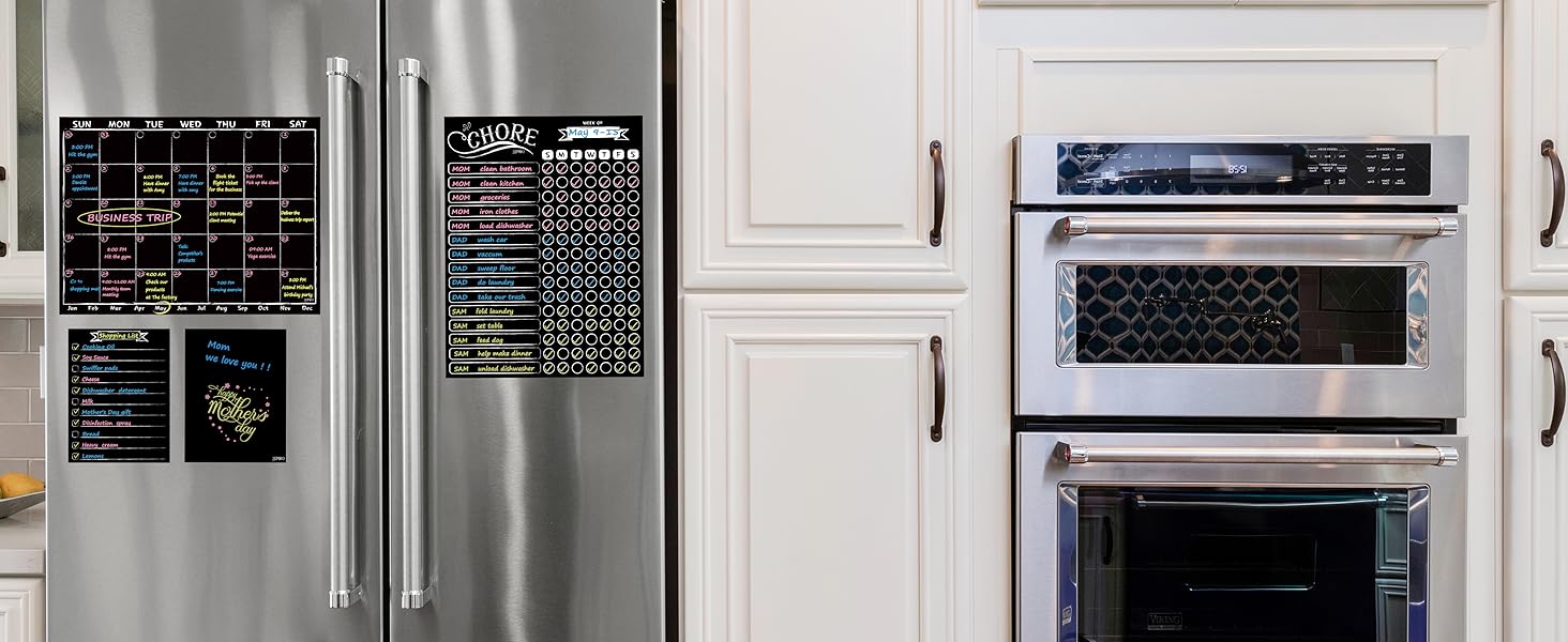 Magnetic Chalkboard Monthly Calendar - Reward Chore Chart Blackboard combo set