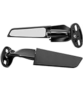 Motorcycle Mirrors, Fydun 1 Pair Adjustable Motorcycle Wing Mirror 360 Degree Rotation Rear View ...