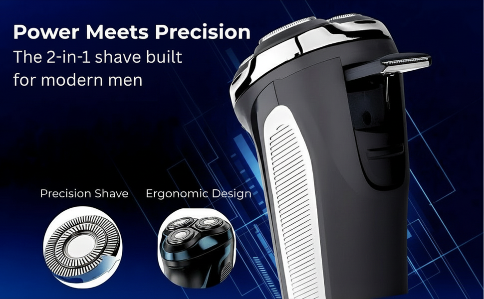2 in 1 shaver with ergonomic design and pop up shaver