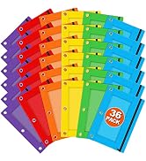 Officygnet 3 Ring Pencil Pouch, 36 Packs Bulk Zipper Pencil Case in 6 Colors, Pencil Pouches with...