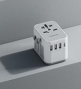 Universal Travel Adapter, TESSAN International Plug Adapter, 5.6A 3 USB C 2 USB A Ports, Power Ad...