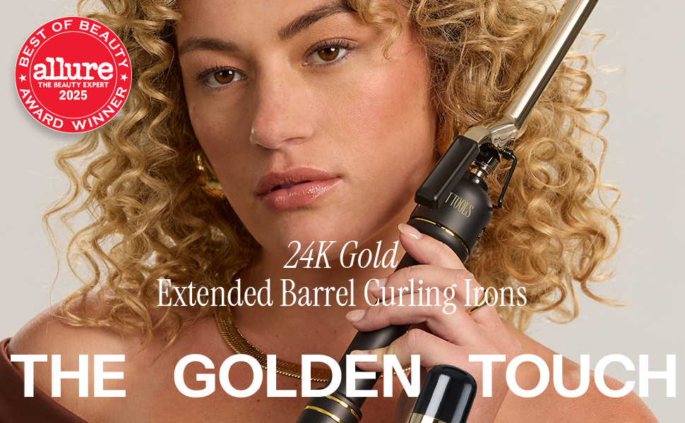 24K Gold Extended Barrel Curling Iron