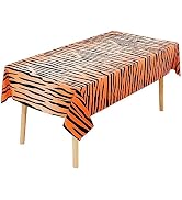 CXPSINC 4 Pack Animal Safari Tablecloth 54" x 108"Animal Safari Theme Zoo Print Table Cover with ...