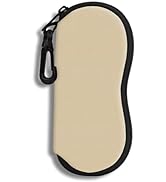 Hion Sunglasses Soft Case Ultra Light Neoprene Zipper Eyeglass Case With Belt Clip