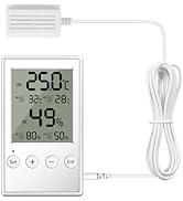 Reptile Thermometer Hygrometer Digital, High/Low Temp and Humidity Alarms, Indoor Outdoor Thermom...