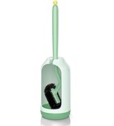 HAMITOR Toilet Bowl Brush Holder Set: Bathroom Deep Cleaning Toilet Cleaner Scrubber Under Rim wi...