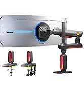 NB ERGONOMIC RGB Gaming Monitor-Arm for Flat/Ultrawide/Curved Monitors 32 to 60 inch, Heavy Duty ...
