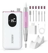 AIRSEE Updated Professional Nail Drill,Rechargeable Cordless Efile Machine for Acrylic Extension ...