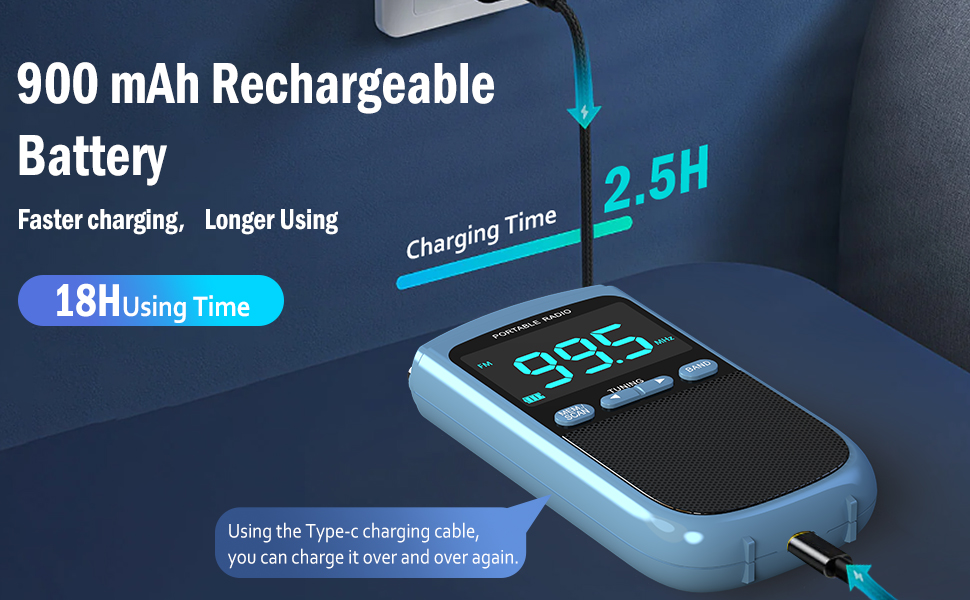 900mAh Rechargeable Radio