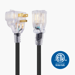 2-Pack Short 2-Outlet Extension Cord with Outlet Plug in Black