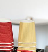 Samhe 5 Compartment Wood Coffee Bar Organzier, Countertop Storage for Cups Lids Pods Syrups, Coff...