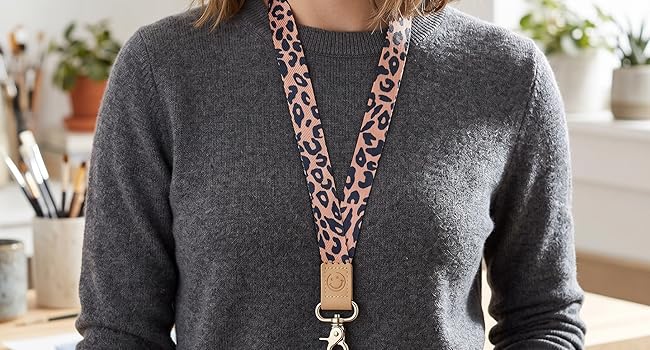 leopard print lanyard