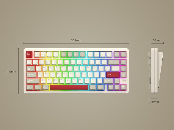 Wireless Mechanical Gaming Keyboard, VIA Custom Keyboard, RGB Creamy Gaming Keyboard