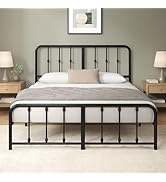 Zinus Leonardo Metal Platform Bed Frame, Victorian Spindle Style Headboard and Footboard, Heavy D...