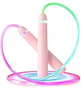 LED Light Up Jump Rope for Kids and Adult, Adjustable Glowing Skipping Rope for Boys and Girls, C...