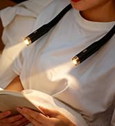 LED Neck Reading Light, 3-Color &amp; 3-Brightness Adjustable Bendable Neck Light, USB Rechargeable B...