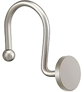 ZESLMG Shower Curtain Hooks, Nickel Shower Curtain Rings Rustproof Metal Round Decorative Shower ...