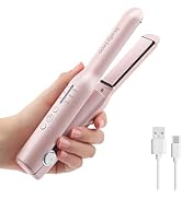 AraSyleon Mini Hair Straightener, Cordless Curling Iron for Short Hair, Travel Flat Iron Recharge...