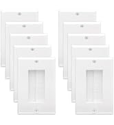 LEENUE 10 Pack Brush Wall Plate, Single Gang Cable Pass Through Wall Cover for Cable Management, ...