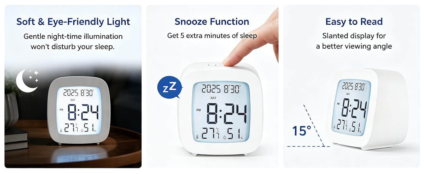 LCD bedroom alarm clock