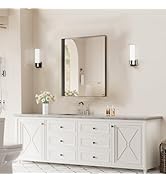 Koonmi 20x30 Inch Black Metal Framed Bathroom Mirror for Wall, Rectangle Vanity Mirror with Anti-...