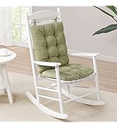 Rocking Chair Cushion, Indoor Outdoor Rocker Cushions Set, Water Resistant Seat Pads with High Ba...