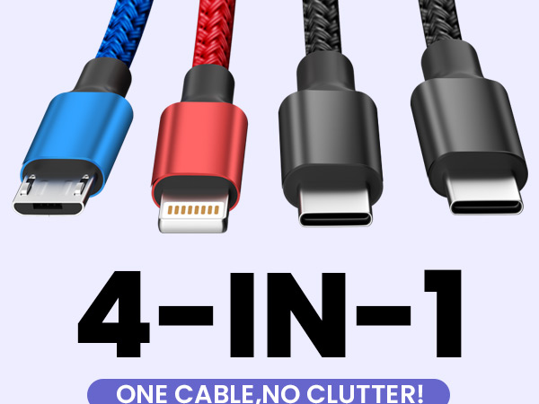 4 in 1 charging cable for multiple devices